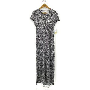 New LulaRoe Maria Dress Womens XXS Snow Leopard Maxi Grey Black